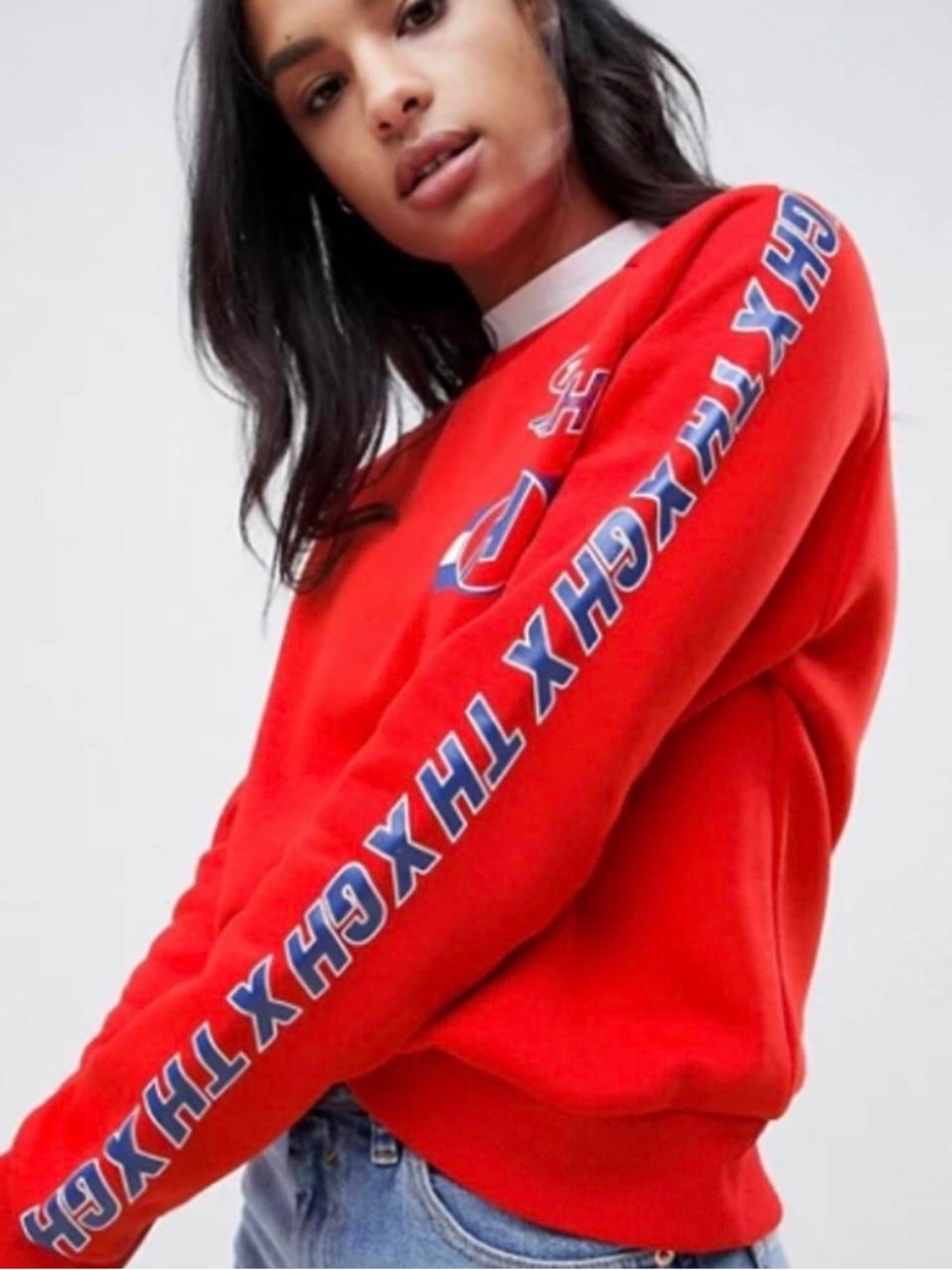Tommy Hilfiger Red Gigi Hadid Logo Crewneck